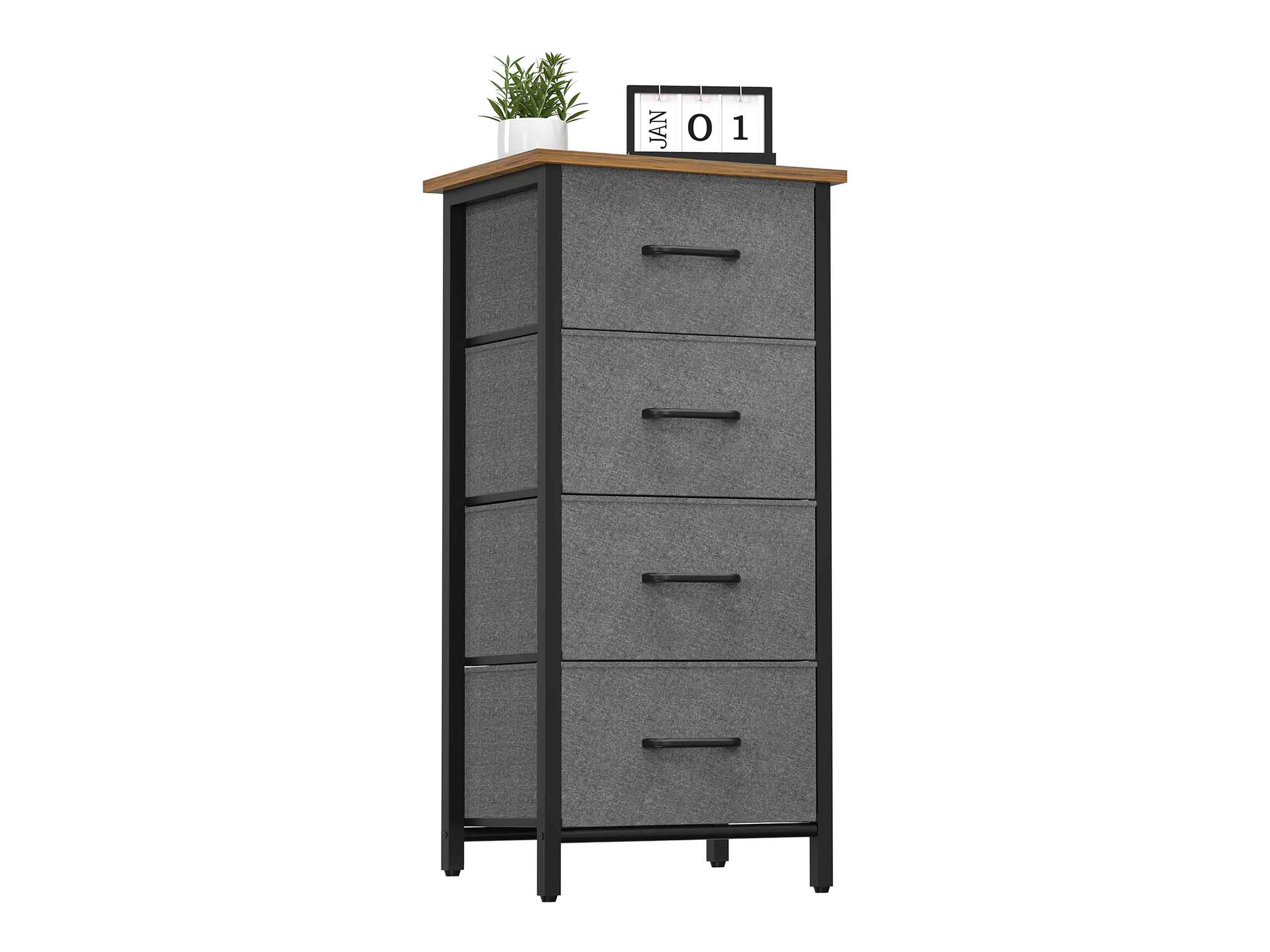 Grey Yoobure 4-Drawers Beside Table