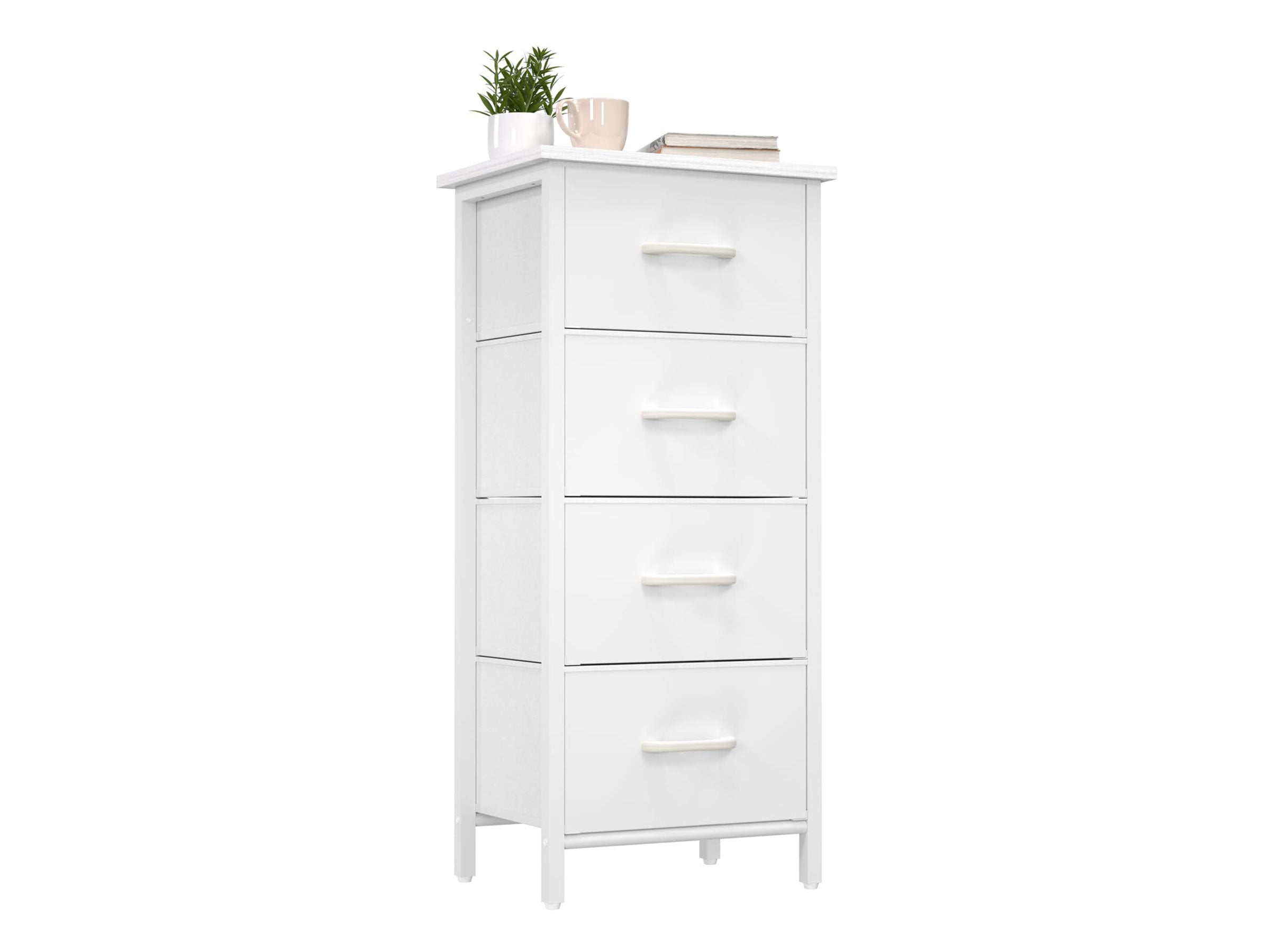 White Yoobure 4-Drawers Beside Table