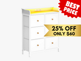 White Yoobure 6 Drawers Stand with LED