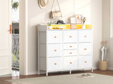 White Yoobure Dresser for Bedroom with 10 Storage Drawers