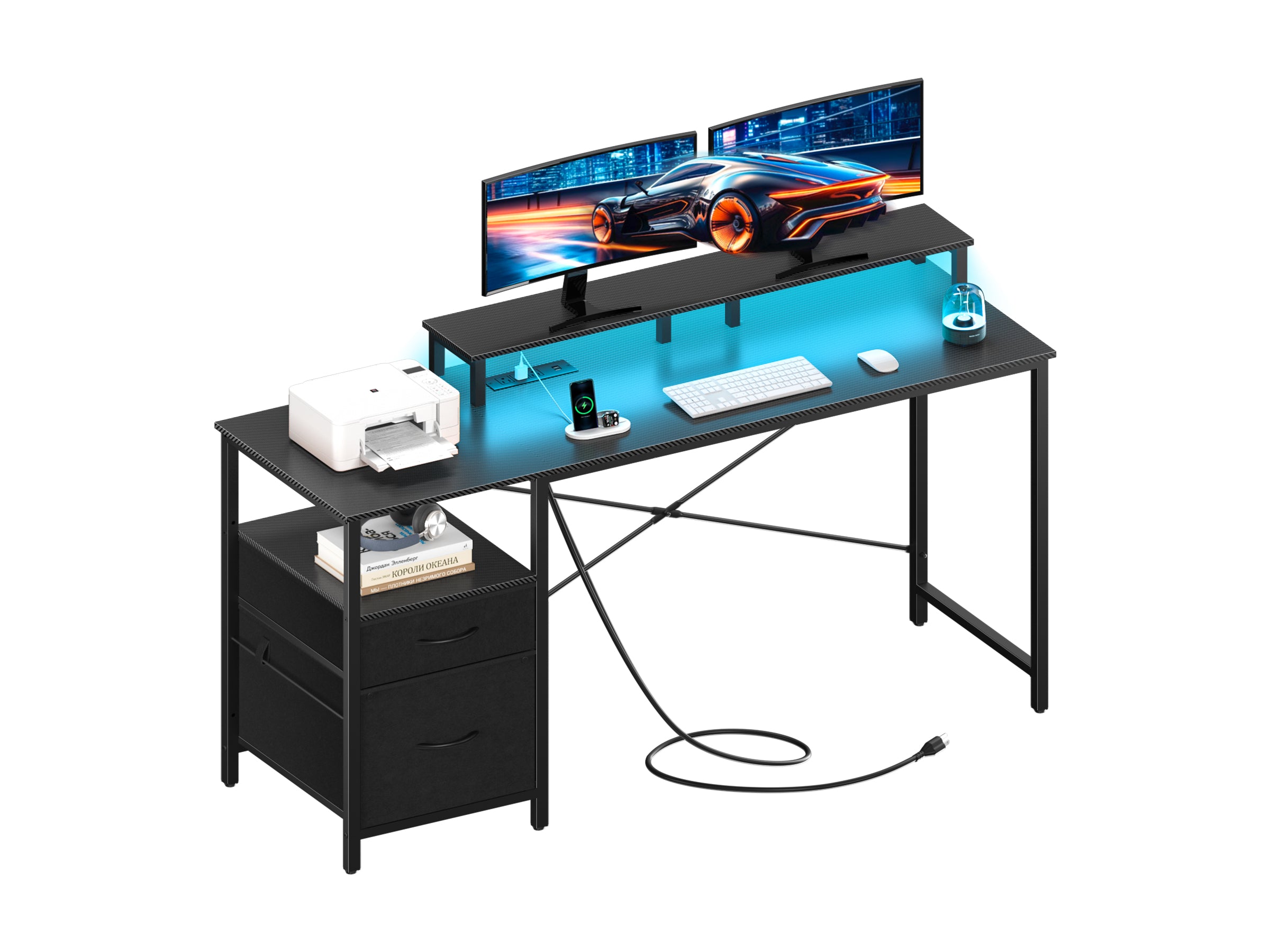 Yoobure 2-Drawers Computer Desk