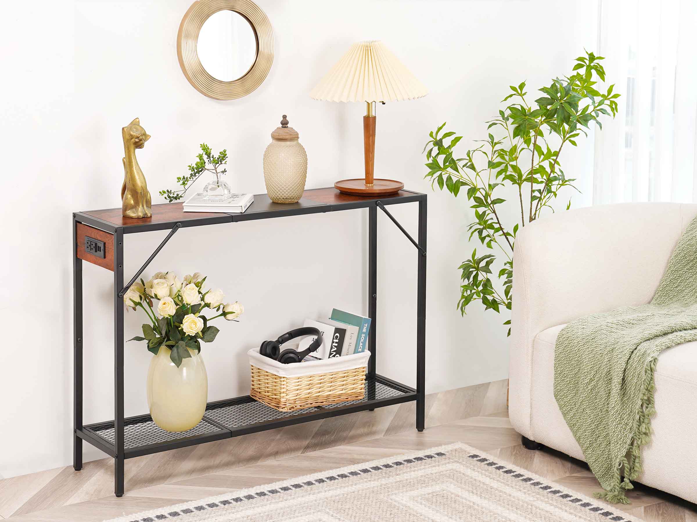 Yoobure 41.7 Inch Console Table with Storage Shelf